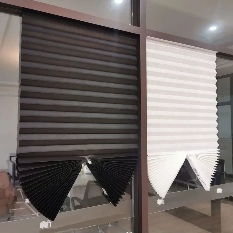 1Pc Shades Self-adhesive Half Windows Nonwoven Folding Curtain Bathroom Balcony Living Room Balcony Curtains Pleated Blinds Qme