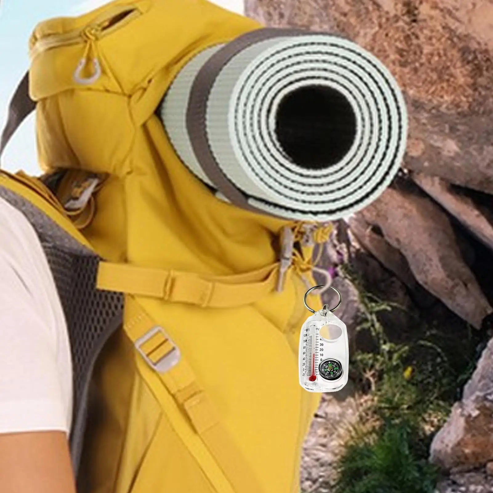 Outdoor Compass Keychain Direction Guide Equipment Gadget Backpacking Qme