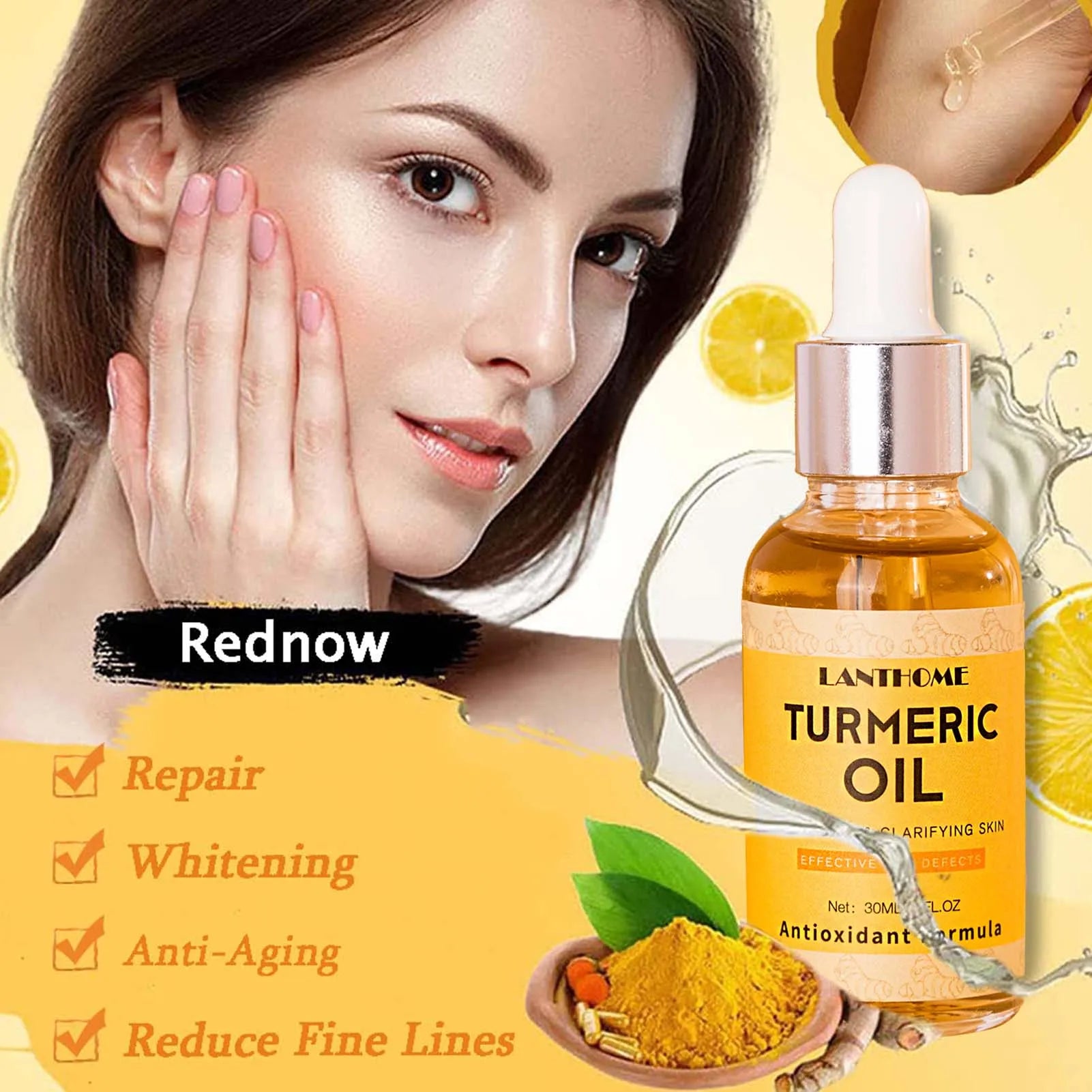 Turmeric Oil Facial Serums Deep Moisture Freckle Whitening Serum Qme
