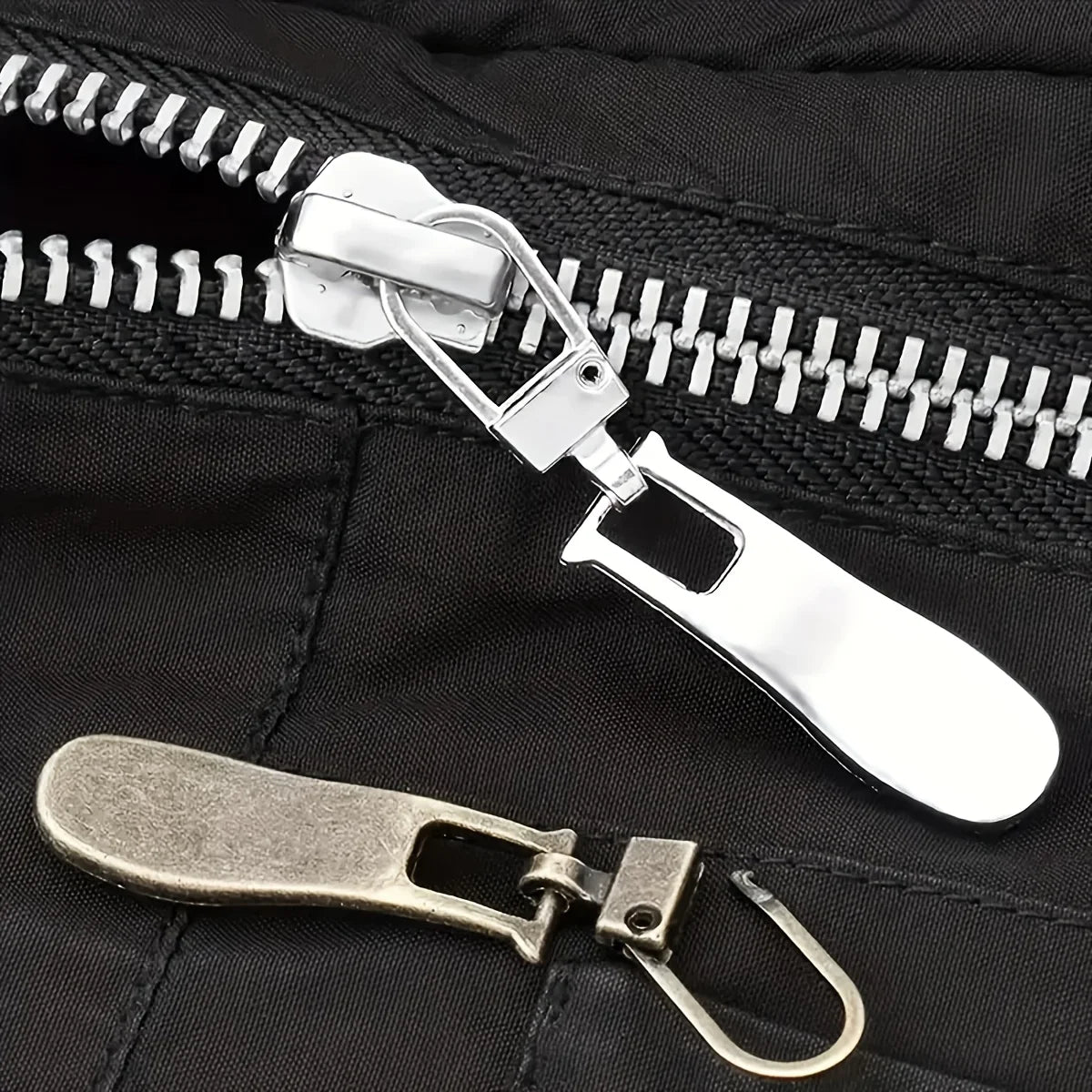 15pcs Wave Zipper Replacement Repair Head Handle Suitable for Luggage, Clothing, Jackets, Backpacks, Boots, Silvery/Golden Qme