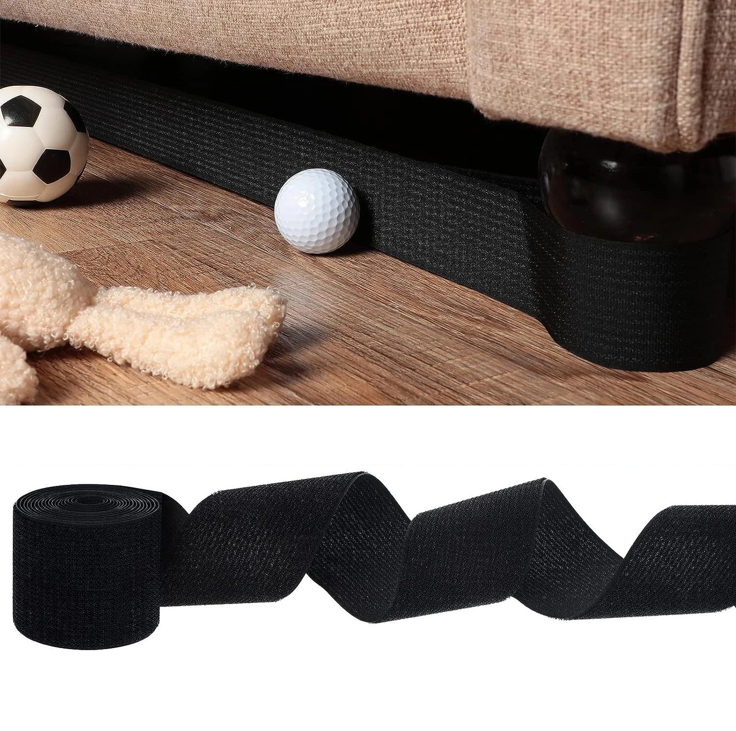 Home Under Couch Blocker Dustproof Adhesive Strap Under Couch Blocker Adjustable Multifunction Edge Baffle Fixed Strap Qme D