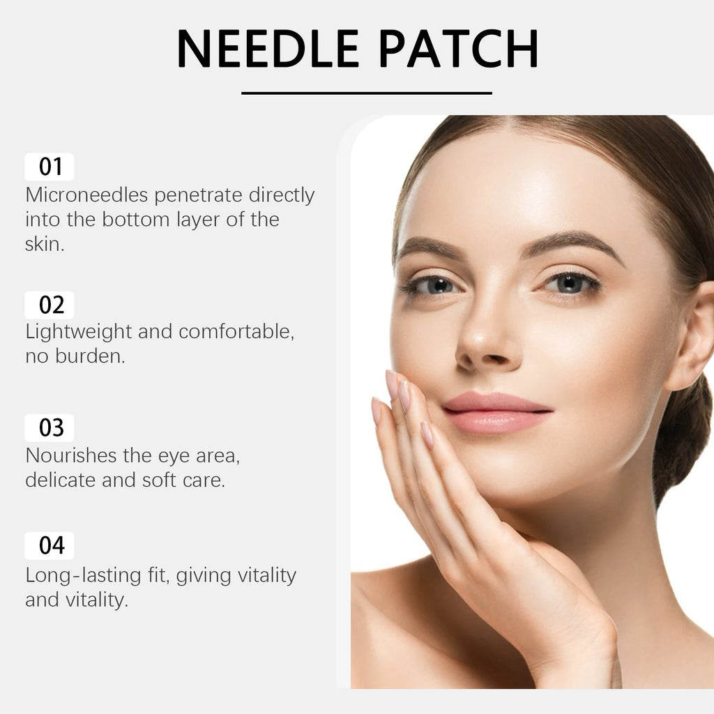 0.3mm Microneedle Eye Patches Mask Anti-Wrinkle Fade Eye Fine Lines Dark Circles Revitalizing Firm Moisturizing Retinol Eye Mask Qme