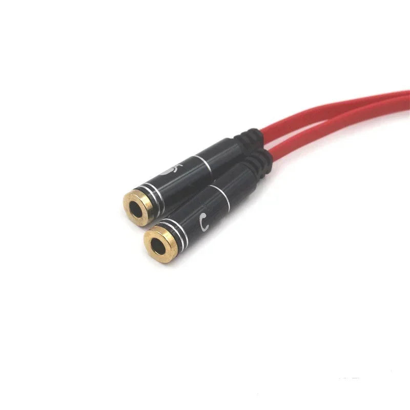5pcs 3.5 One Point Two Earphone Microphone Audio Cable Audio Splitter One for Two Couple Line Earphone Adapter Cable Qme