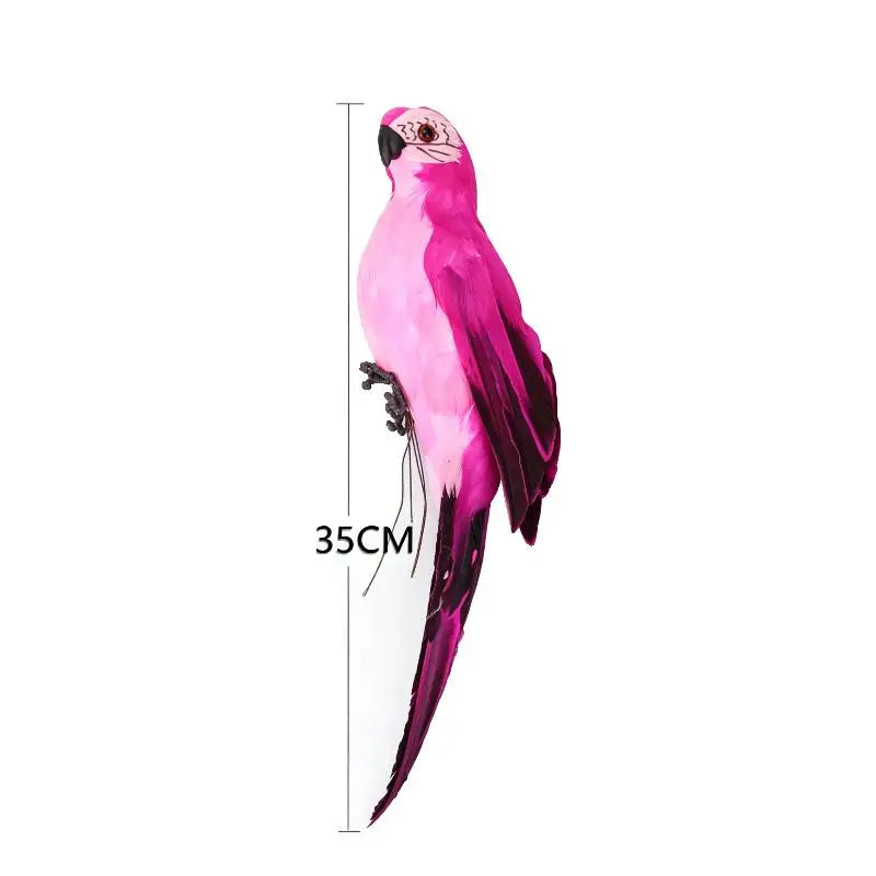 Simulation Parrot Garden Decoration Creative Lawn Figurine Ornament Animal Bird Outdoor Garden Party Prop Decoration Home Qme 35cm Rose red