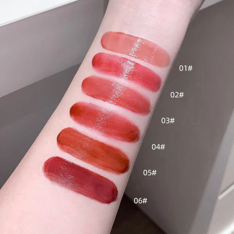 Gege Bear Mirror Lip Glaze Watery Shimmering Light Gloss Makeup 6 Qme