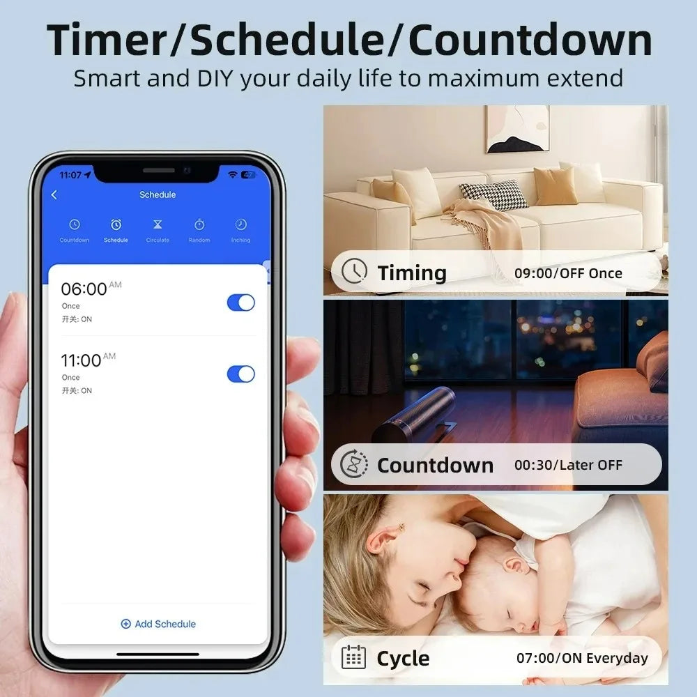 MINI WiFi Smart Switch 2-way Remote Control Timer Relay Automation For Smart Life APP Voice Control Works with Alexa Google Home Qme