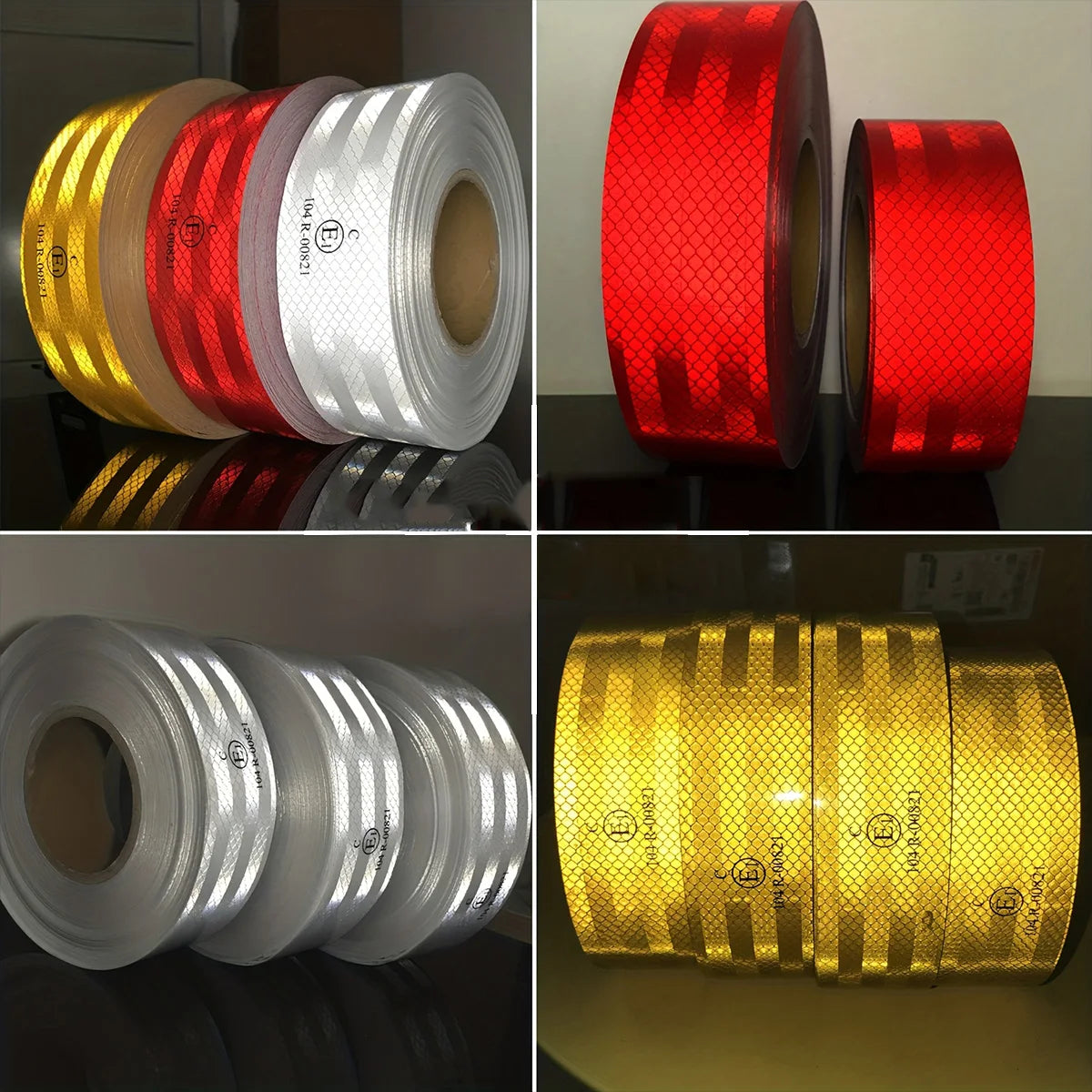 car Reflective Tapes 104R Waterproof Retro Reflective Conspicuity Self Adhesive Road Safety Warning Sticker Reflectors For Truck Qme