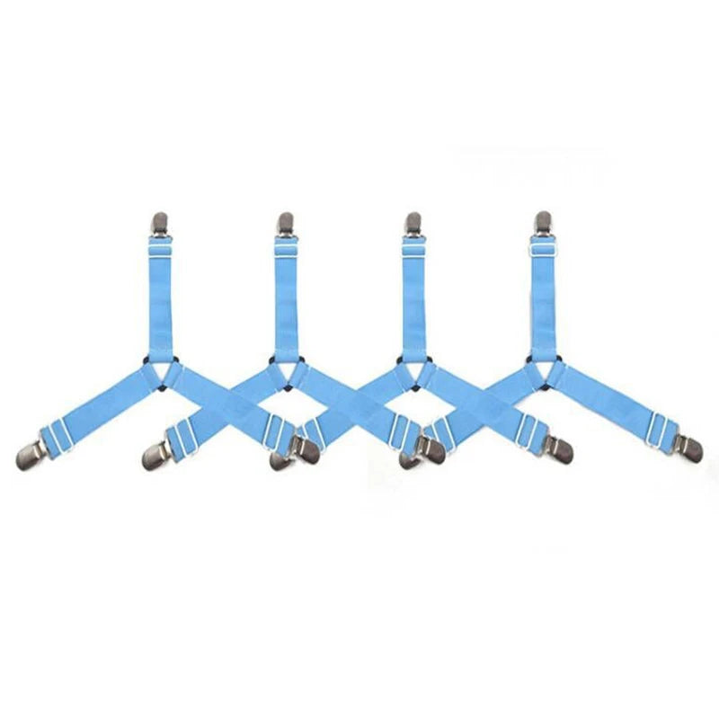 Home Organizer Mattress Cover Clips Bed Sheet Clip Elastic Straps Qme blue