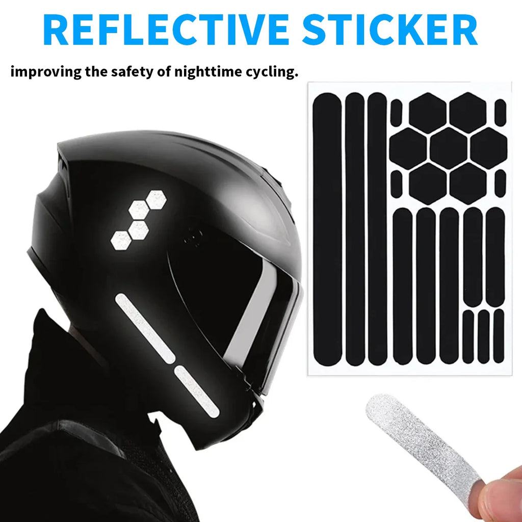 Helmet Warning Reflective Stickers Night Safety Driving Accessories Fluorescent Decorative Sticker Bicycle Moto Car Decal Qme