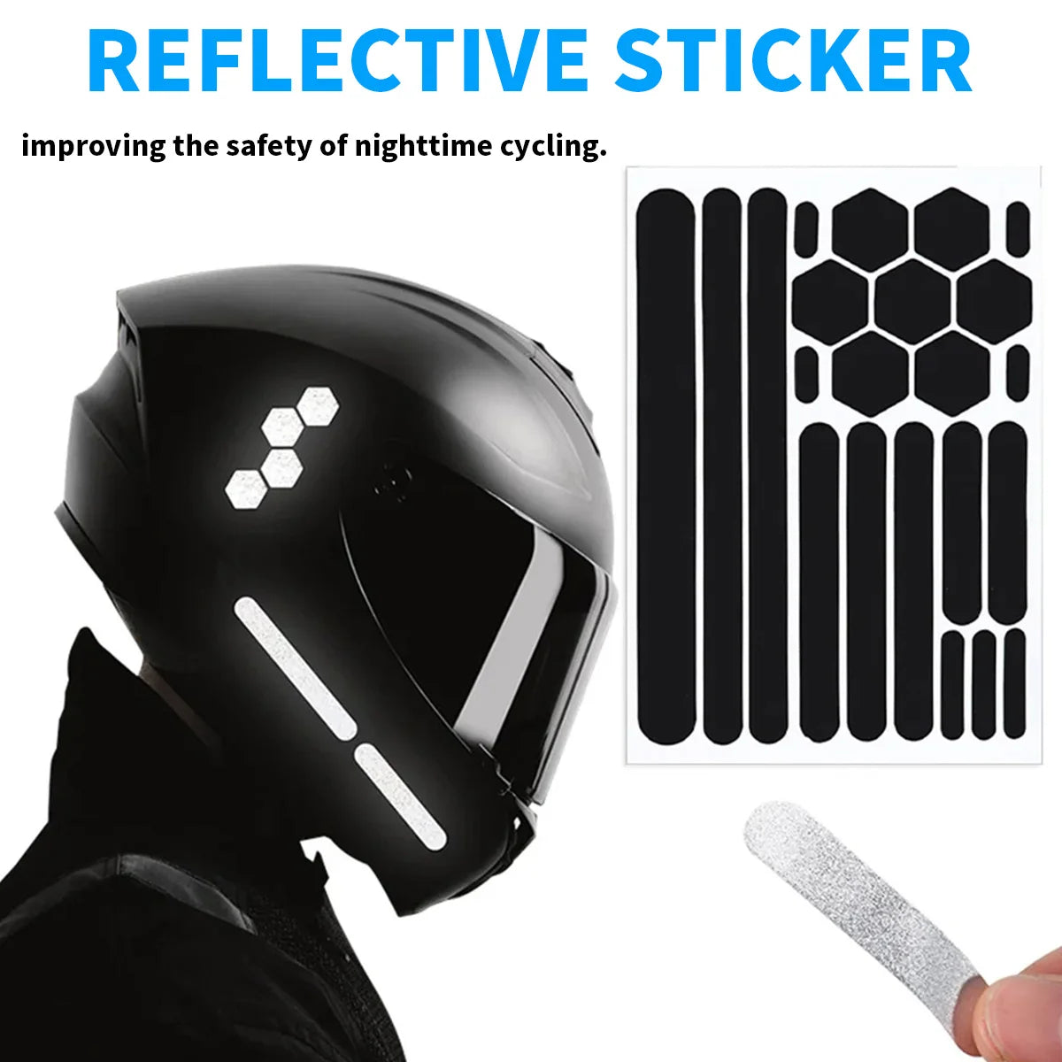 Helmet Warning Reflective Stickers Night Safety Driving Accessories Fluorescent Decorative Sticker Bicycle Moto Car Decal Qme