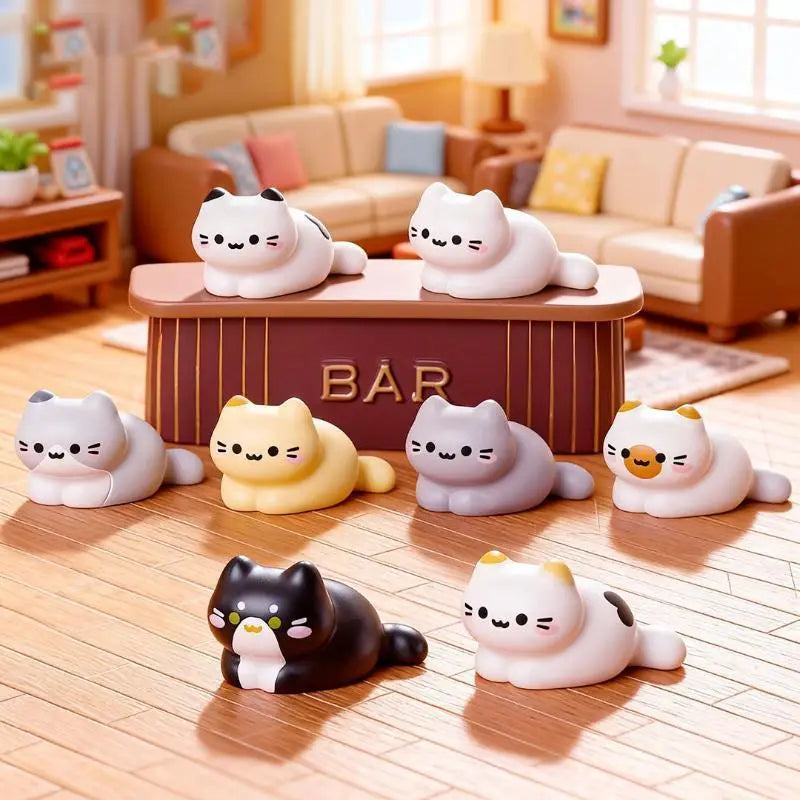 Cute Cat Figurine Miniature DIY Decor Lovely Kitten Ornament Home Qme