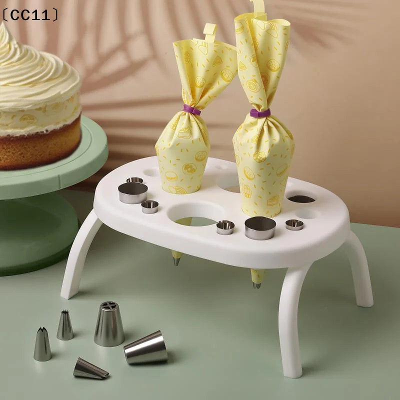 Foldable Pastry Bag Stand Cake Decorating Tools Icing Piping Holder Qme