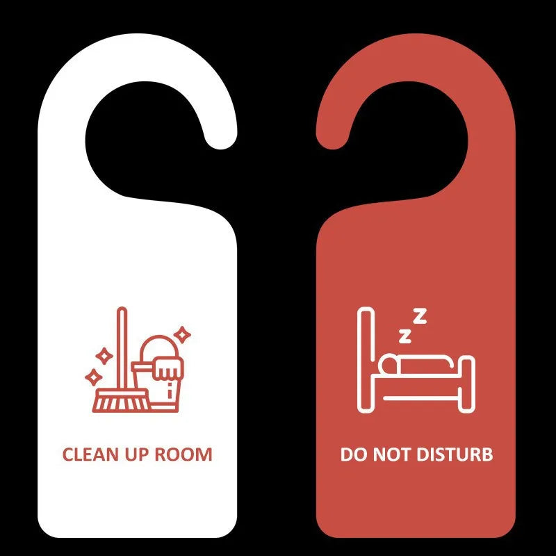 Do Not Disturb Door Sign Hanging Shop Pendant Room Cleaning Qme Red