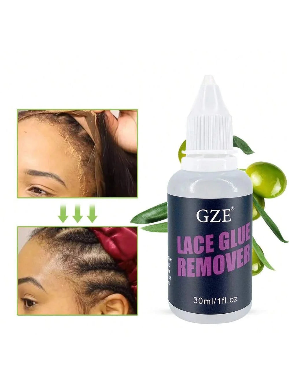 GZE LACE GLUE REMOVER - Professional Formula for Easily Removing Adhesive from Hair System, Lace Wigs, Toupees Without Residue Qme