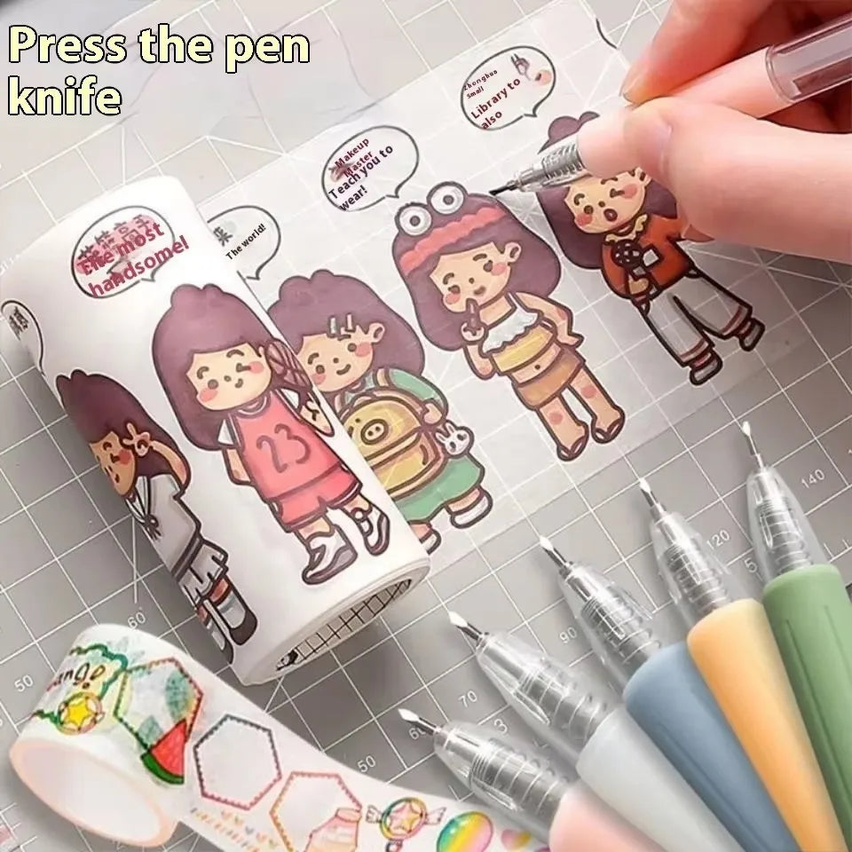 Paper cutter pen refill art utility knife scrapbook cutting tool sticker tape cutting machine express box knife DIY craft suppli Qme