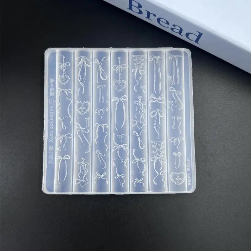 Vintage Baroque Nail Mold Elegant Bow Butterfly Patterns Creative Art Qme A2