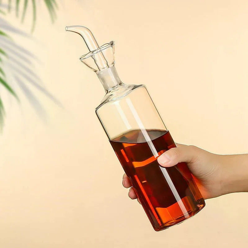 High Borosilicate Glass Oil Pot Household Leak-proof Oil & Vinegar Pots Kitchen Soy Sauce Pot Tank Seasoning Bottle Qme
