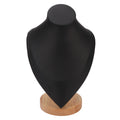Necklace Display Holder Multipurpose Elegant Wood Jewelry Bust Stand for Home Jewelry Store Trade Show Qme black