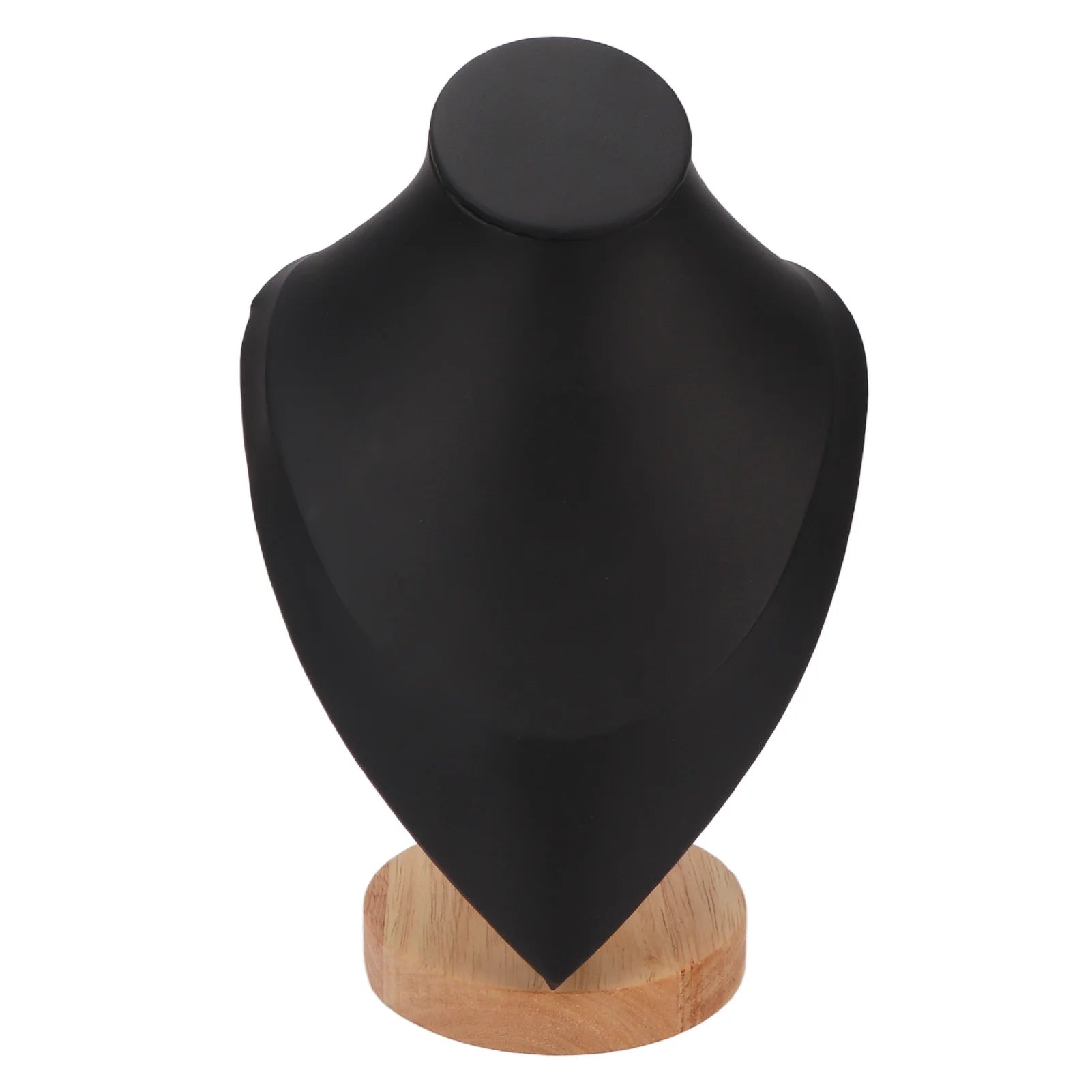 Necklace Display Holder Multipurpose Elegant Wood Jewelry Bust Stand for Home Jewelry Store Trade Show Qme black