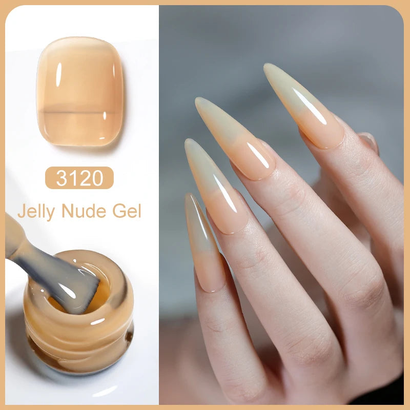 Nailco Jelly Gel Nail Polish Transparent Varnishes 44 Colors Red Pink