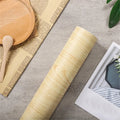 Self Adhesive Wood Grain Wallpaper in Rolls Vinyl Decorative Film for Furniture Cabinets Wall Stickers for Home Decoration Qme yellow 40cmX20m