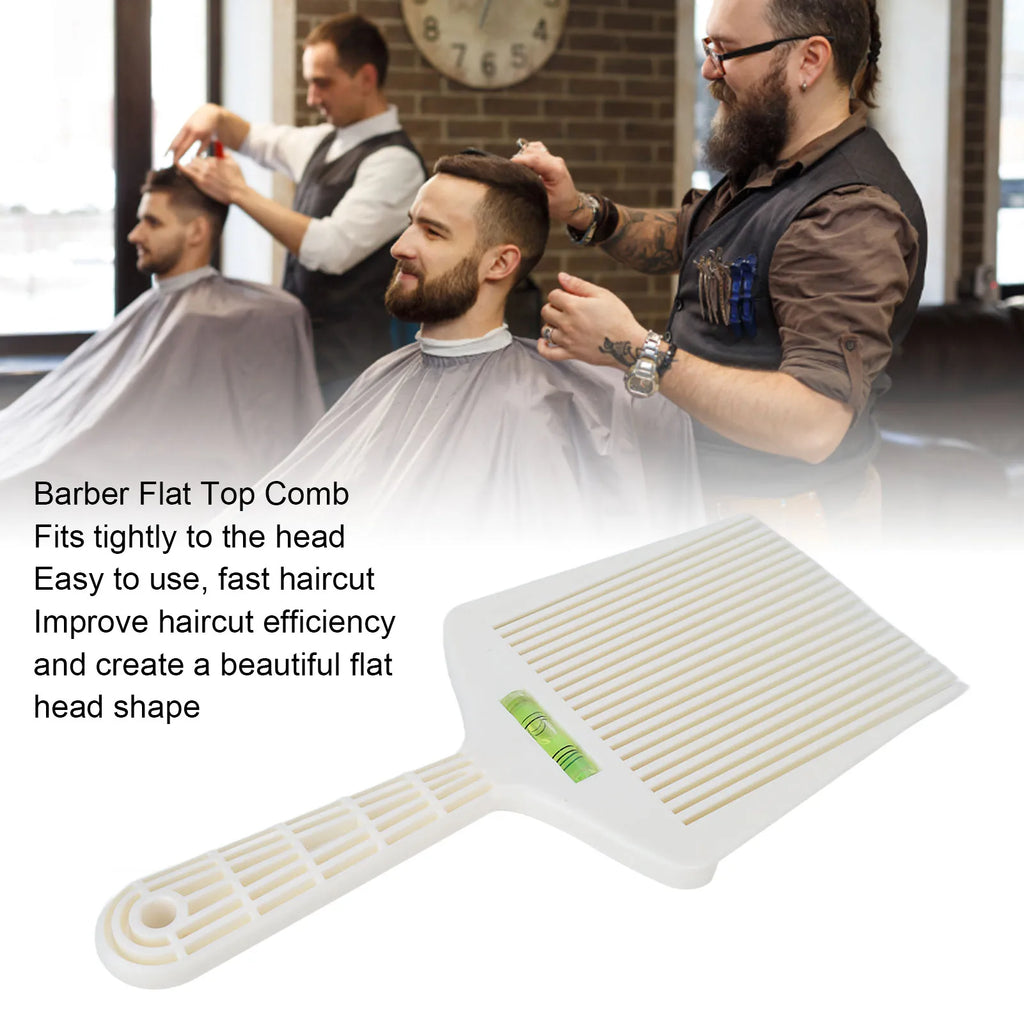 Barber Flat Top Comb Flat Top Hair Comb Barber Flat Top Comb Professional Flat Top Comb with Accurate Water Leveling White Qme