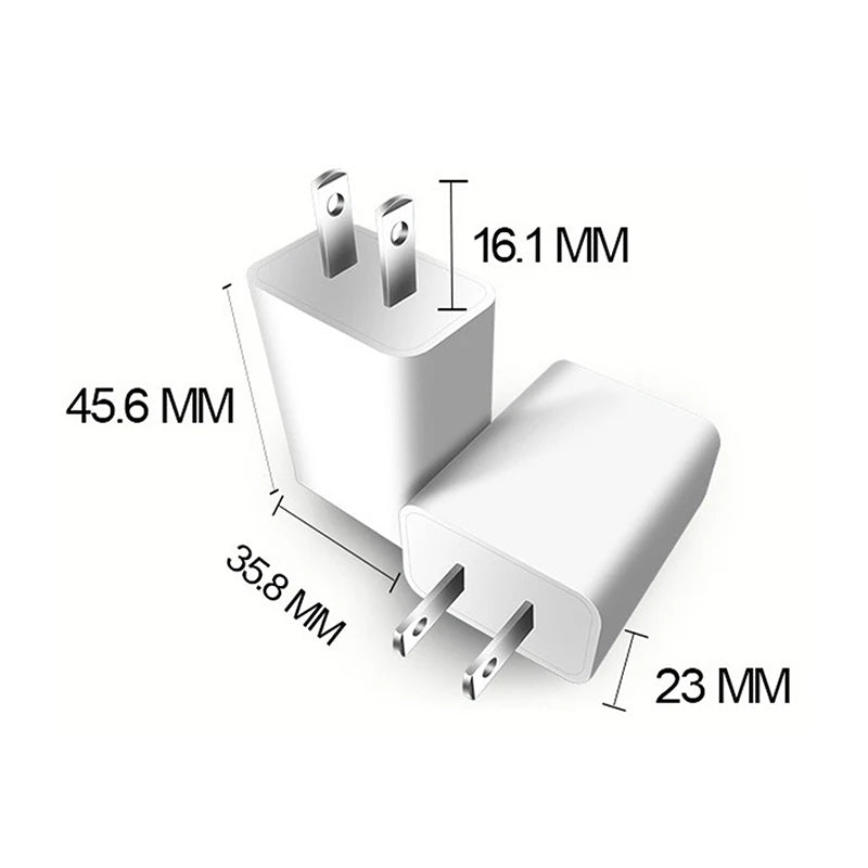 US Adapter 5V 2A Fast Charging UL Plug One USB Port Phone Wall Qme one size white