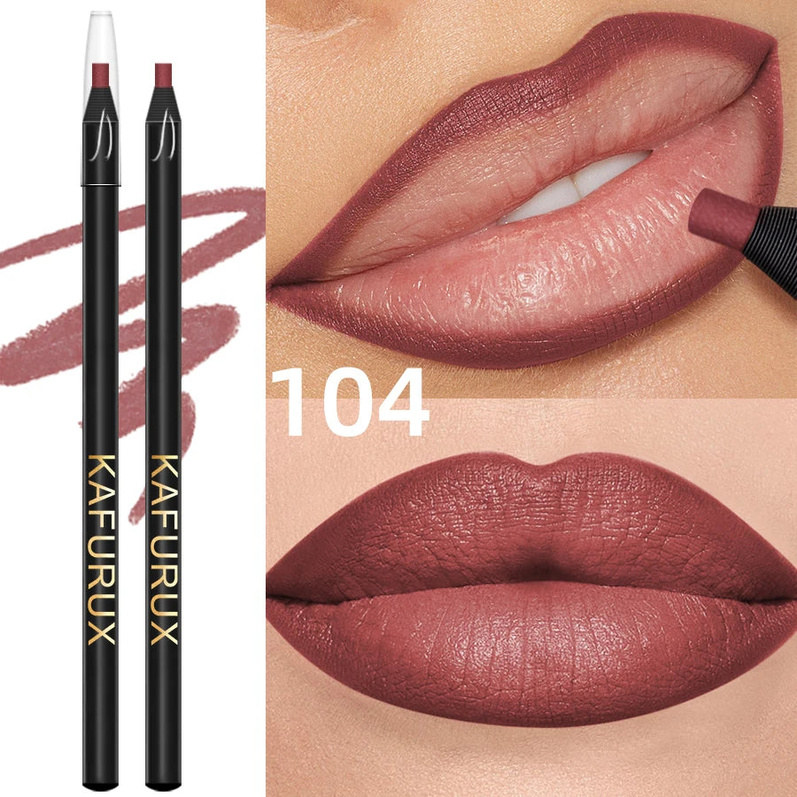Waterproof Matte Lip Liner Contours Lips Shades Lipstick Long Lasting Qme 104