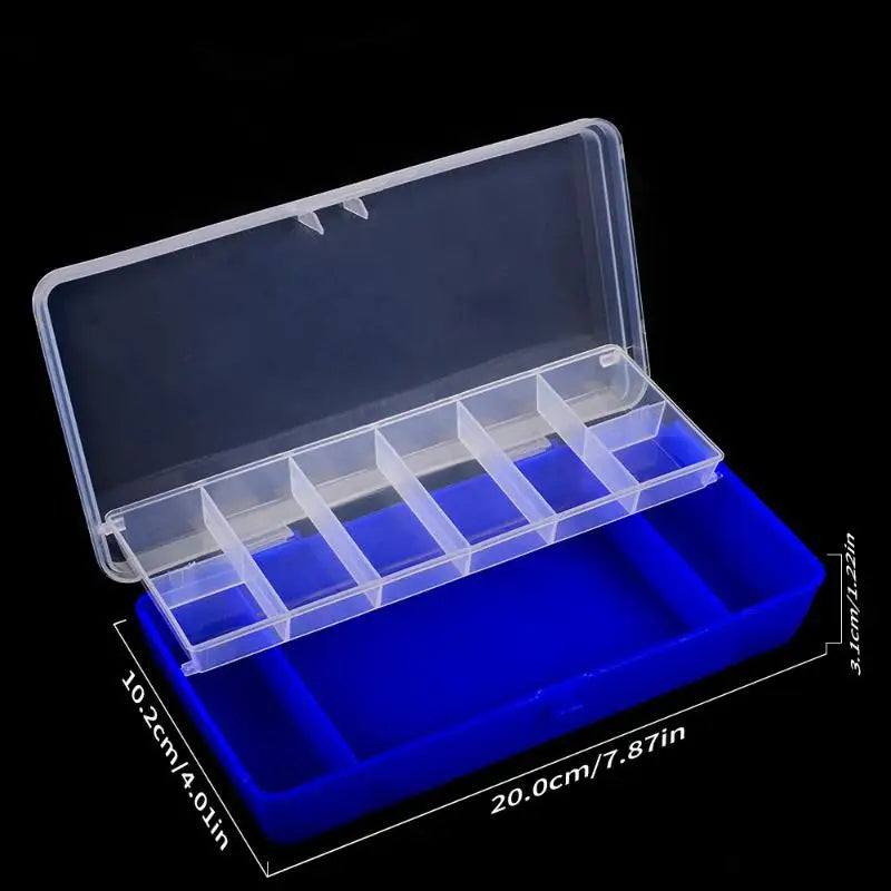 Double Layer Bait Container Fishing Tackle Boxes Portable Organizer Qme Blue