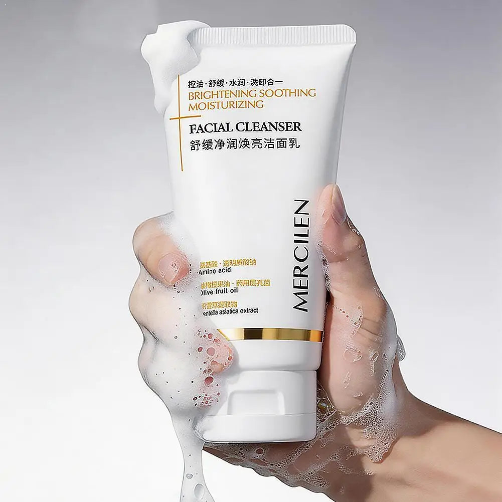 MERCILEN Facial Cleanser Face Wash Foam Skincare Moisturizing Skin Brightening Rejuvenation Face Cleanser Skin Care Qme