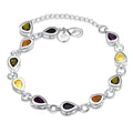 Hot Gift 925 Sterling Silver Charm Bracelets Zircon Luxurious Chain Crystal Stone Jewelry Fashion for Women Wedding Lady Qme 20cm 8inches