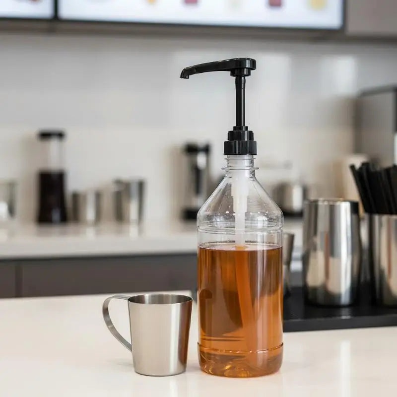 5X Syrup Pump Coffee Dispenser Press Action Head Syrups Juice Bottle Qme