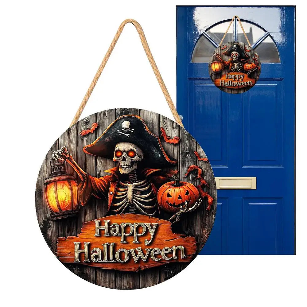 Halloween Door Sign 2D Happy Wood Pirate Captain Haunted House Qme 02 China Mainland
