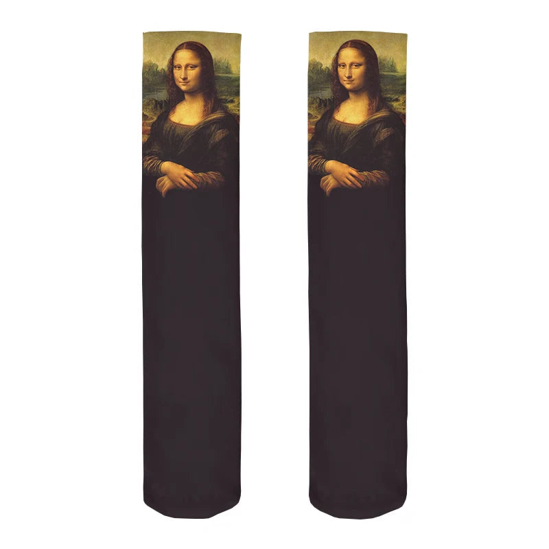 Van Gogh Mural World Famous Painting Sunflower Stockings Women Qme style15