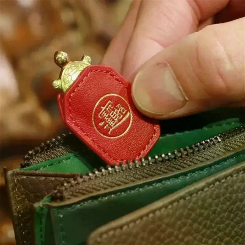 Fengshui Lucky Turtle Wallet Charm Money-biting Turtle Ornaments Decor For Longevity Protection & Financial Stability Qme