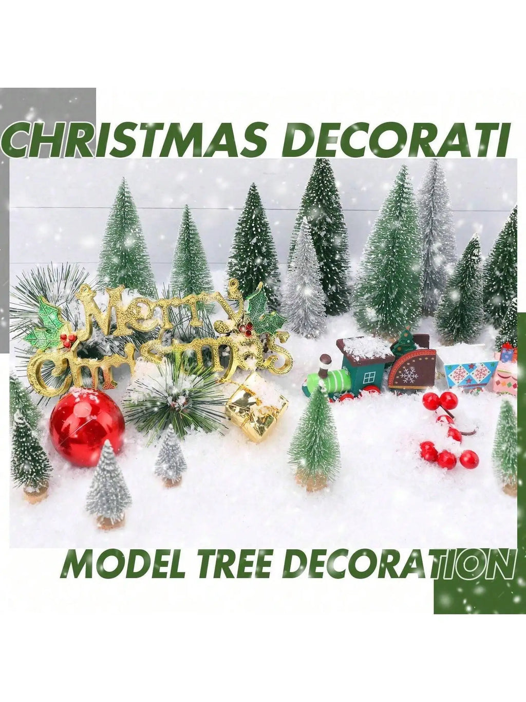 Christmas Decorations Mini Trees Artificial Wooden Base Part Qme