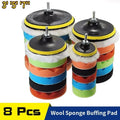 Buffing Pad Set Thread 3/5/7inch Auto Car Repair Polishing pad Kit for Car Polisher+Drill Adaptor Power Tools accessories Qme 5 inches