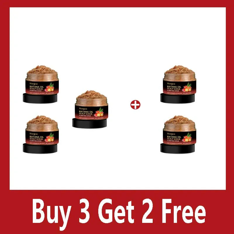 Batana Oil Scalp Scrub for Strengthening Hair Deep Cleaning Nourishing Soothing Shampoo for Sensitive Scalp Hair Care Qme Buy 3 Get 2 Free