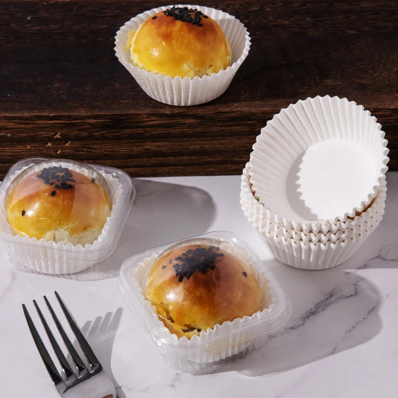 500/1000Pcs Chocalate Paper Liners Baking Muffin Cake Cups Forms Cupcake Cases White Party Tray Mold Greaseproof Wrappers Holder Qme
