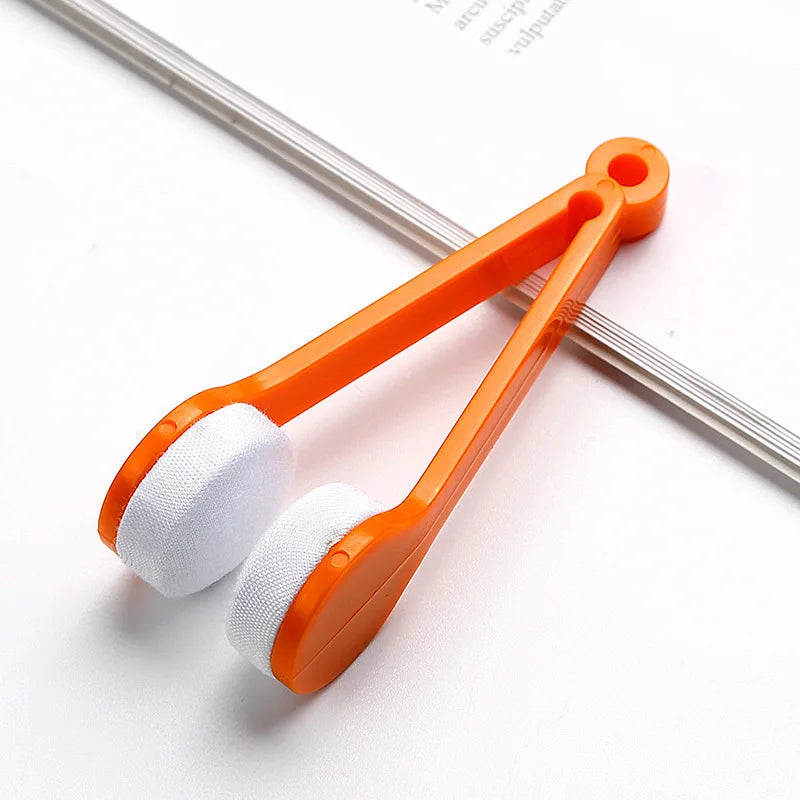 Portable Glasses Wipe Suede Cloth Cleaning Artifact Clip Does Not Qme Orange