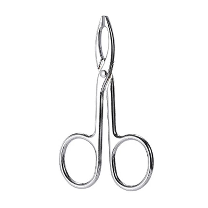Scissor Shaped Eyebrow Tweezers Flat Headed Oblique Stainless Steel Qme Silvery B Type
