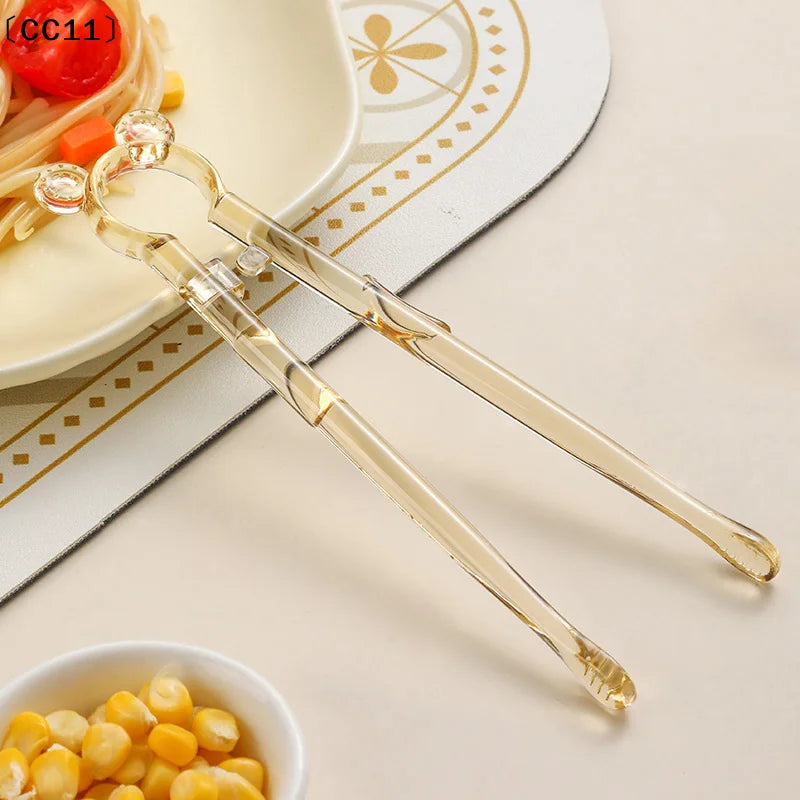 Transparent Children Cartoon Elementary Chopsticks Food Grade Qme