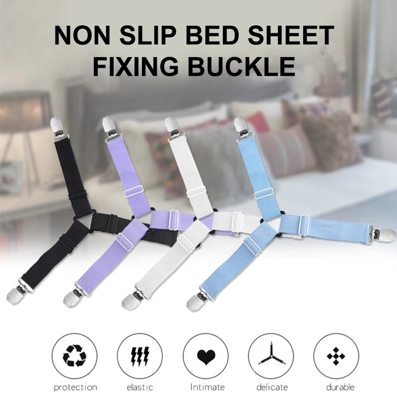 Home Organizer Mattress Cover Clips Bed Sheet Clip Elastic Straps Qme