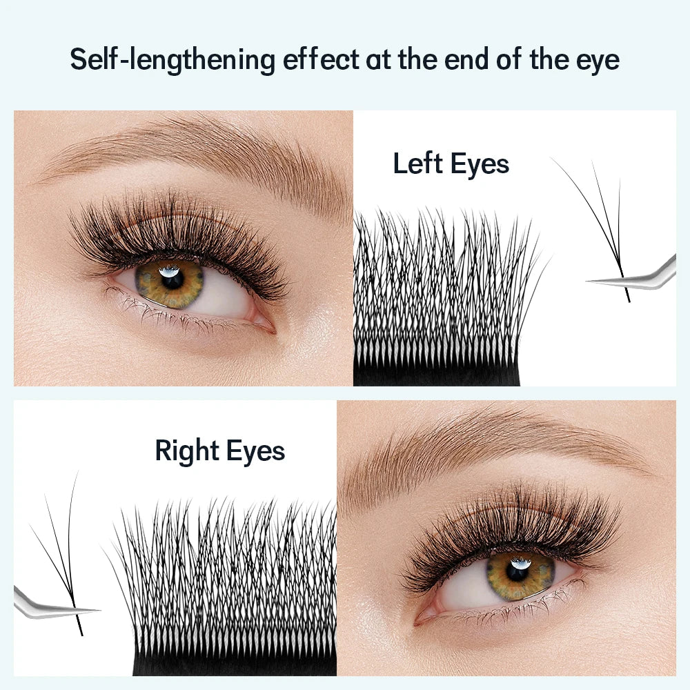 NATUHANA Fox 4D W Shape Eyelashes Extensions Matte Black Natural Qme
