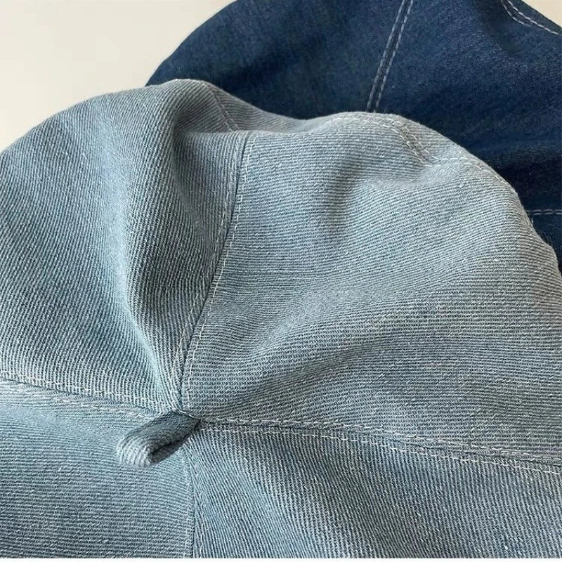 Vintage C-logo Painter's Hat Sweet Student Beret Denim Retro Cap Qme