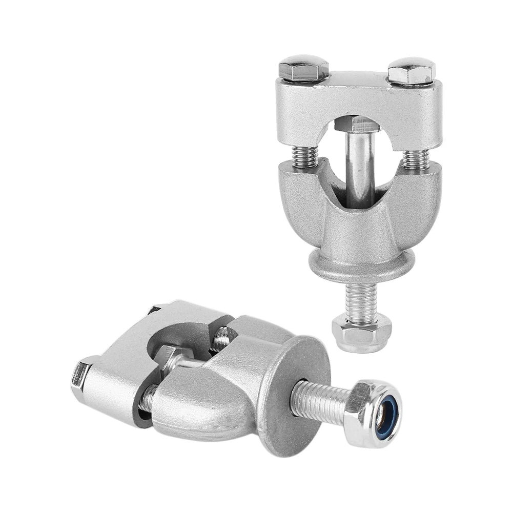 1 Pair 7/8' 22mm Silver Handle Bar Mount Mounting Riser Clamp For ATV Motorcycle Handle Bar Motorcycle Riser ATV Qme