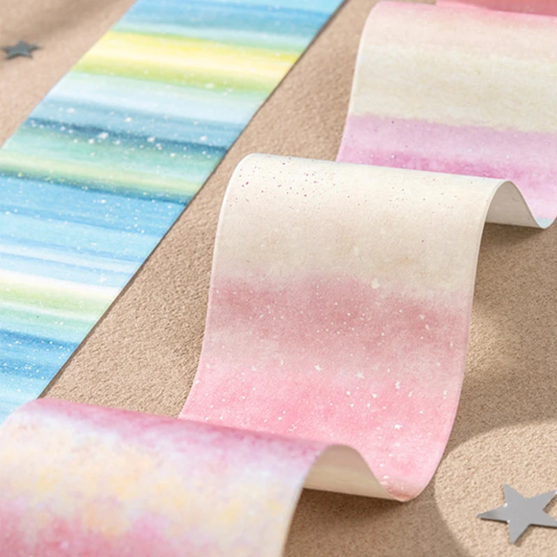 Gradient Writable Scrapbook Stickers, Ink Wash Style Junk Journal Base Material Note & Tape Stickers,Festival and Birthday Gifts Qme