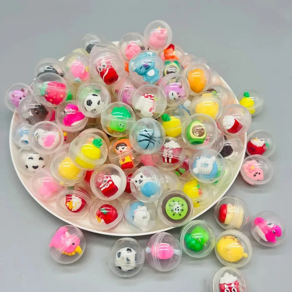 30/50 Pcs 32mm Transparent Eggshell Mixed Toy Kids Birthday Party Favor Pinata Gift Bag Filler Carnival Christmas Gift Reward Qme