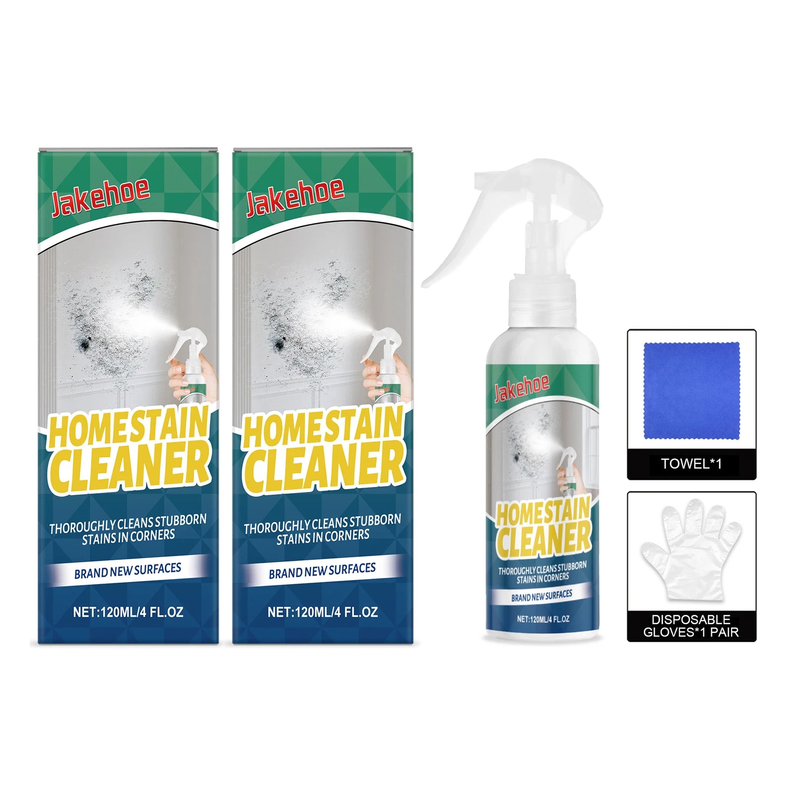 Stubborn Stains Cleaner for Kitchen Powerful Remove Oil Stains Limescale Eliminate Odors No Residue Multipurpose Descaler Spray Qme 2 x 120ml Boxed