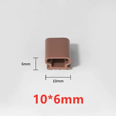 6M Silicone Self-adhesive Sealing Strip Insulation Soundproof Door Stop Window Gap Sealing Moisture-proof Strong Adhesive Tape Qme 10mmx6mm 6M